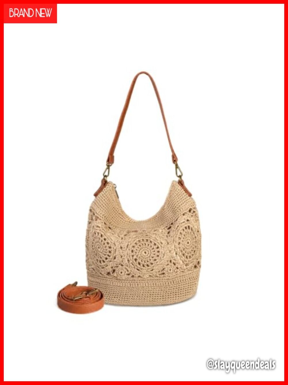 Boho crochet crossbody bag handmade hobo purse large tote